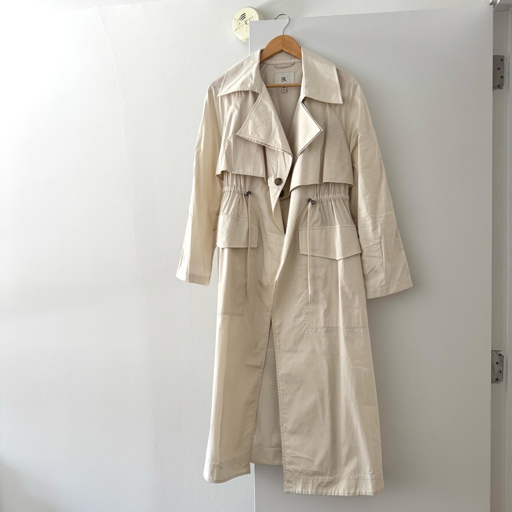 Banana Republic Poplin Trench Coat in Ivory Size XS - Picture 5 of 7